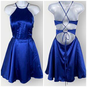 NEW | Blondie Nites Formal Dress | Royal Blue | Open Lace Up Back | HOCO Event